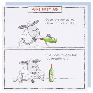 Funny Farm Wine First Aid Birthday Card