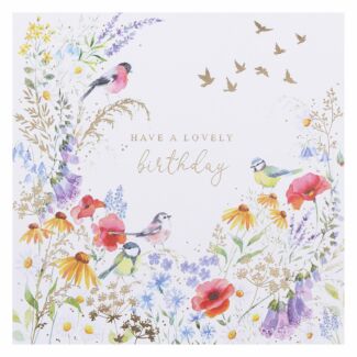 Fields Of Gold Birds Birthday Card