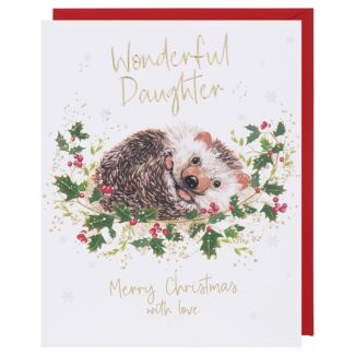 Honeysuckle Lane ‘Hedgehog’ Daughter Christmas Card 