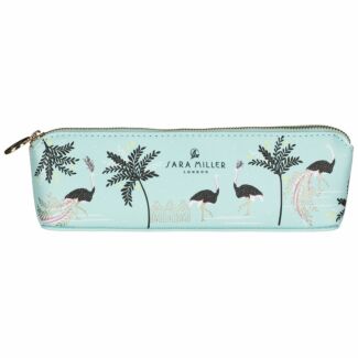 Mint Ostrich & Palms Slim Pencil Case