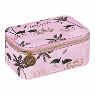 Pink Ostrich & Palms Jewellery Case