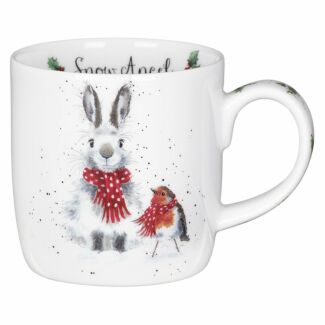 ‘Snow Angels’ Rabbit & Robin Fine Bone China Mug