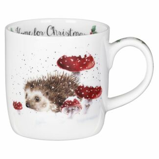 ‘Home For Christmas’ Hedgehog Fine Bone China Mug