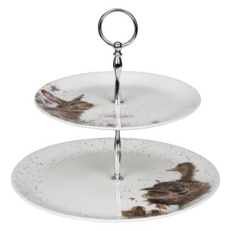 Rabbit & Ducks Two Tiered Cake Stand