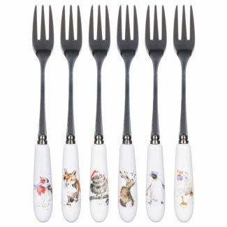 Set of 6 Christmas Pastry Forks