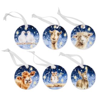 Set Of 6 Nativity Christmas Decorations 