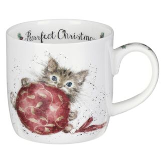 'Purrfect Christmas' Kitten Fine Bone China Christmas Mug