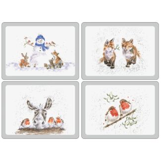 Set of Four Large Christmas Placemats 