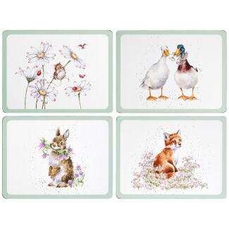 ‘Wildflowers’ Animals Set of Four Large Placemats