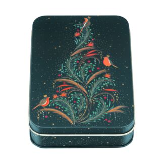 Christmas Robins Small Rectangular Tin 