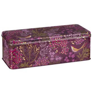 Haveli Garden Plum Songbird Long Deep Rectangular Tin