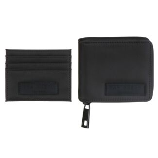 NEALSET Black Satin Nylon Wallet Gift Set