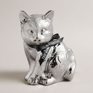 MRVIVO Metallic Silver Cat Money Box