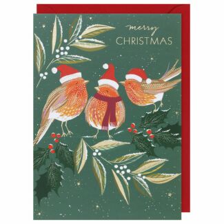 Trio of Robins Christmas Card