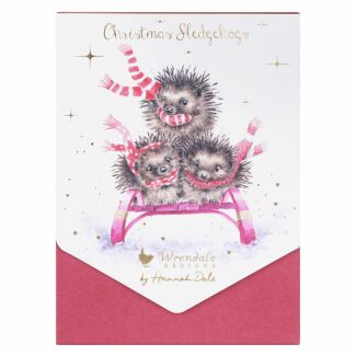 'Sledgehogs' Set Of 8 Christmas Cards