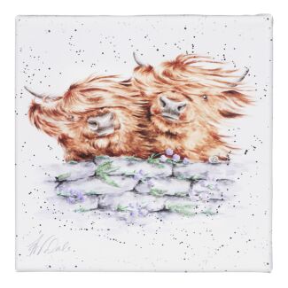 ‘Blown Away’ Highland Cow Small Canvas