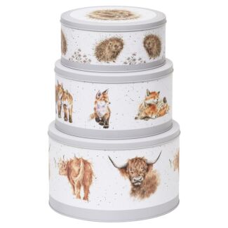 Set of 3 Cake Tins (Cow, Fox, Hedgehog) 