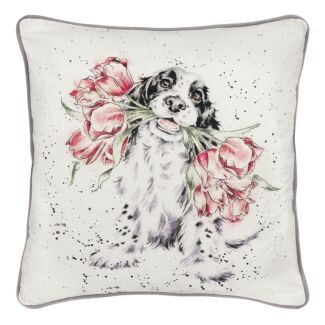 ‘Blooming With Love’ Dog Square Cushion