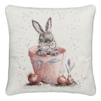 ‘The Flower Pot’ Rabbit Square Cushion