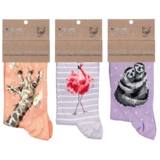 Exotic Animal Set Of Three Women’s Bamboo Socks