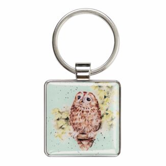 ‘Treetops’ Tawny Owl Metal Keyring