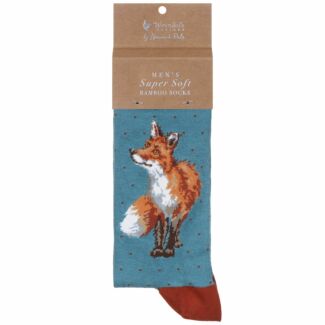 'Bright Eyed and Bushy Tailed' Fox Men's Bamboo Socks