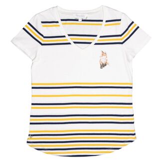 ‘Born To Be Wild’ Fox Striped Cotton T-Shirt