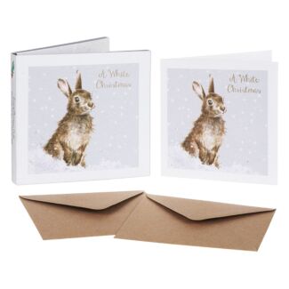 ‘White Christmas’ Set of 8 Luxury Gold Foiled Christmas Cards