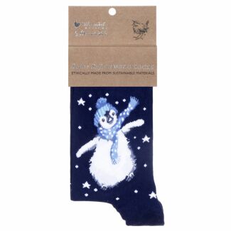 ‘Winter Wonderland’ Navy Penguin Women's Bamboo Christmas Socks