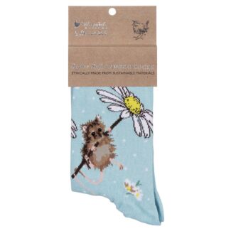 ‘Oops a Daisy’ Blue Mouse Women’s Bamboo Socks