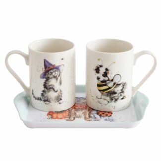 Trick Or Treat Halloween Three Piece Mug And Tray Set