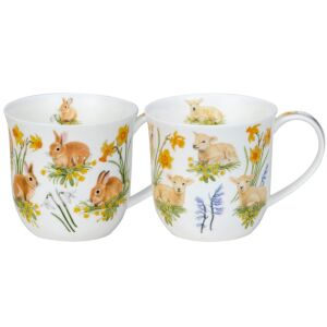 Bunnies & Lambs Cumbrae Set Of 2 Mugs