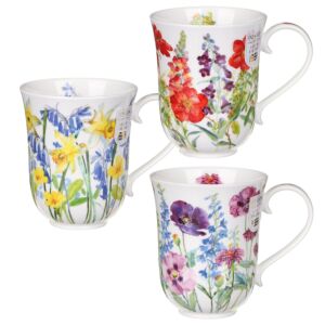Cottage Flowers Braemar Set of 3 Mugs