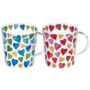 Love Hearts Lomond Set Of 2 Mugs