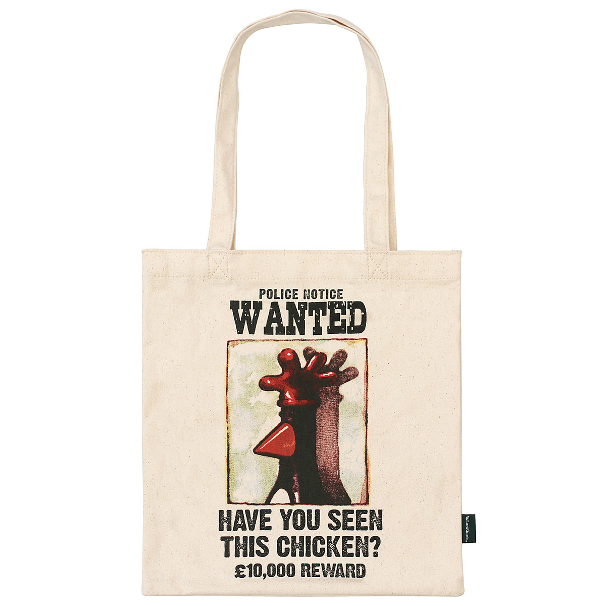 Wallace Gromit Feathers McGraw Wanted Poster Recycled Cotton Shopper Bag Great British Brands USA