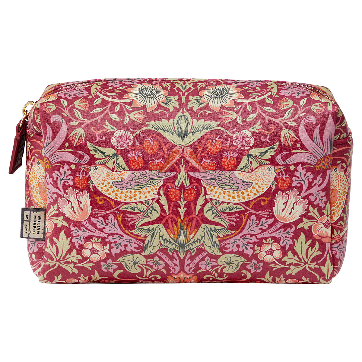 William Morris at Home Strawberry Thief Medium Raspberry Wash Bag